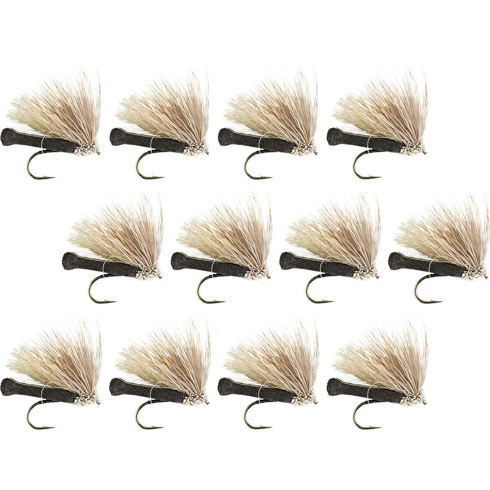 Montana Fly Company Furimsky's Fluttering Foam Caddis in black, high-floating dry fly for river fishing.