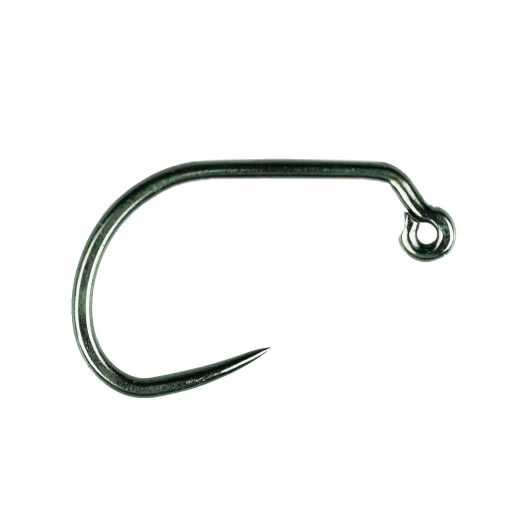 Montana Fly MFC 7204 wide-gap jig hook in black nickel for barbless, precise penetration
