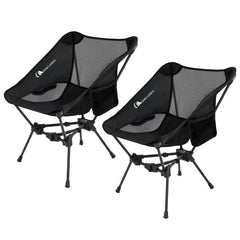 Moon Lence 2-pack folded camping chair for compact backpacking storage and portability.