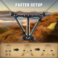MOON LENCE 2 Pack aircraft-grade-aluminum-frame highlights durable construction for rugged camping.