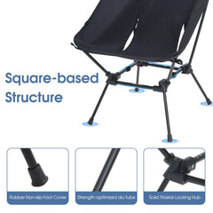 MOON LENCE 19.7-inch wide seat provides extra comfort on uneven ground.