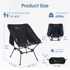 MOON LENCE chair being set up quickly for instant seating at the campsite.