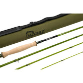 Moonlit Fly Fishing 3wt Lunar S2-Glass rod in full view for versatile small-stream casting.