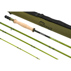 Moonlit 4wt Lunar S2-Glass rod assembled for travel-ready setup