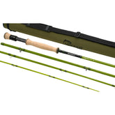 Moonlit Fly Fishing 7wt Lunar S2 Glass Rod olive assembled for travel