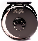 Moonshine Creede reel copper finish, large arbor, front view
