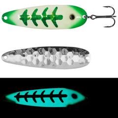 Moonshine Magnum Trolling Spoon in Agent Orange color (five-inch glow lure)