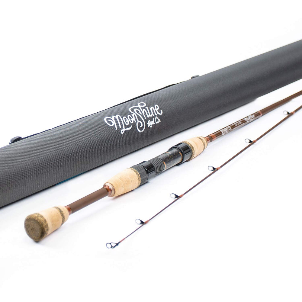 Moonshine Rambler 7ft fast-action fly rod ready for on-water precision.