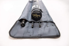 Moonshine Vesper cordura tube case protects rod during transit.