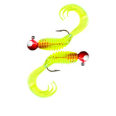 Moose Baits 2-inch crappie swimbait in chartreuse red