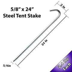 Moose Supply steel stake anchoring inflatable setup with strong, reliable support.