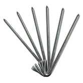 Moose Supply steel tent stake shown as a durable ground peg for windy camping.