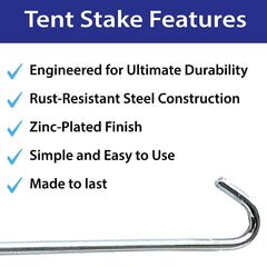 Moose Supply tent stake installed on fence line providing secure anchor.