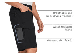 Moosehill men's cargo shorts adjustable waist back elastic for secure fit