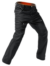 Moosehill men's fleece-lined cargo hiking pants front view black shows warmth on cold trails