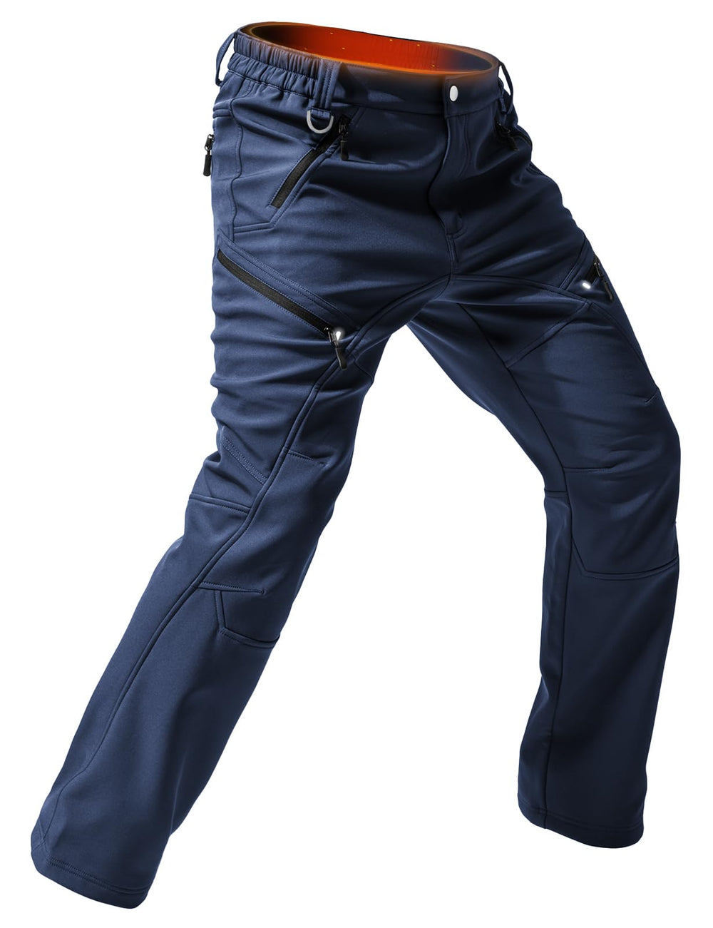 Moosehill men's fleece-lined cargo pants front view with warm insulation.