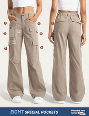 Moosehill women's cargo hiking pants D ring buckle demonstrates gear hanging option