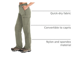 Moosehill Women's Hiking Pants five secure pockets keep essentials safe