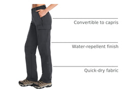 Moosehill hiking pants straight-fit with elastic waist for secure, comfortable wear.