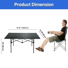 X-leg stability on Moosinily camping table ensuring solid outdoor support