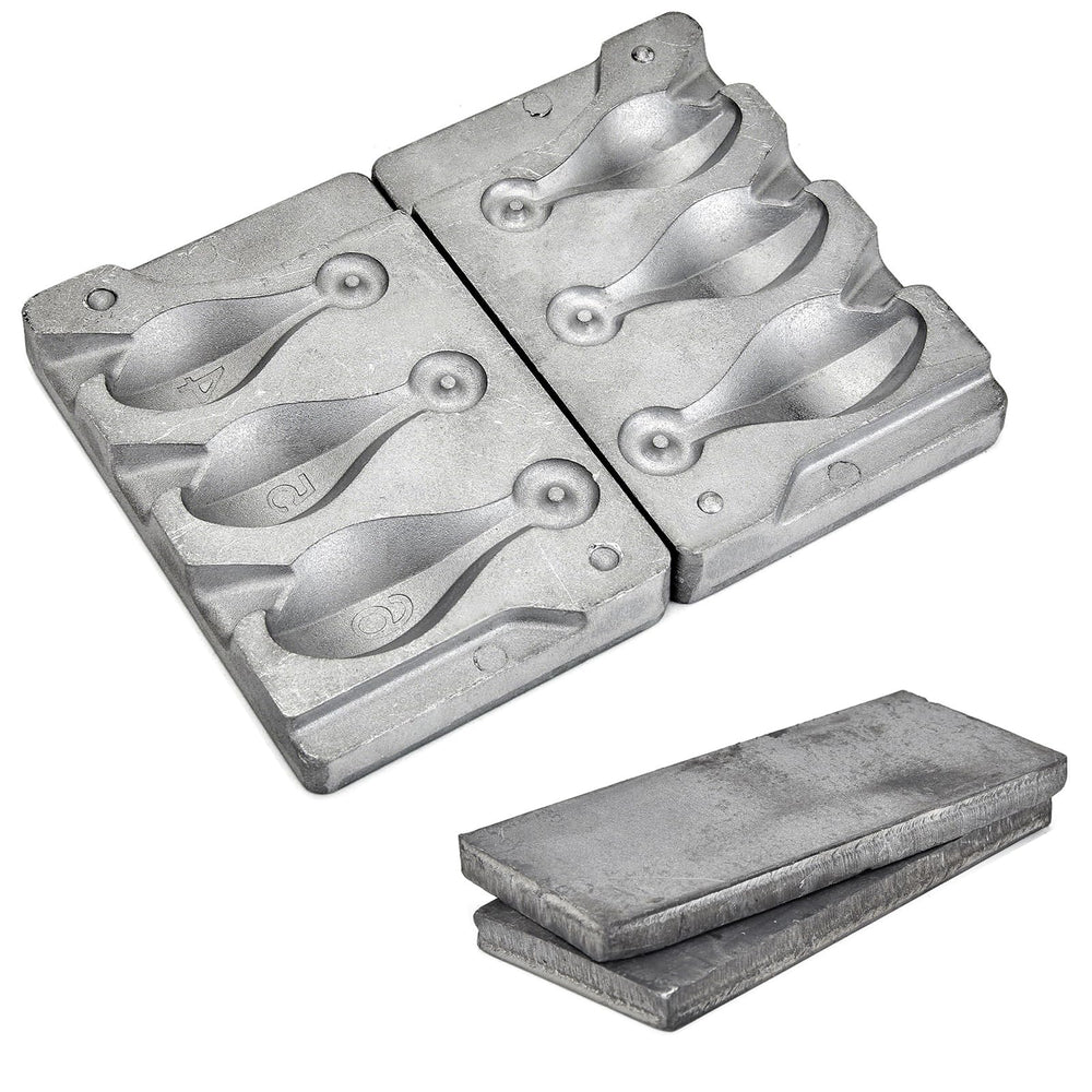 MOPHOEXII bank sinker mold with three cavities for quick, customizable fishing weights