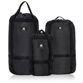 MOPHOEXII compression sack 8L packed in backpack for space-saving travel.