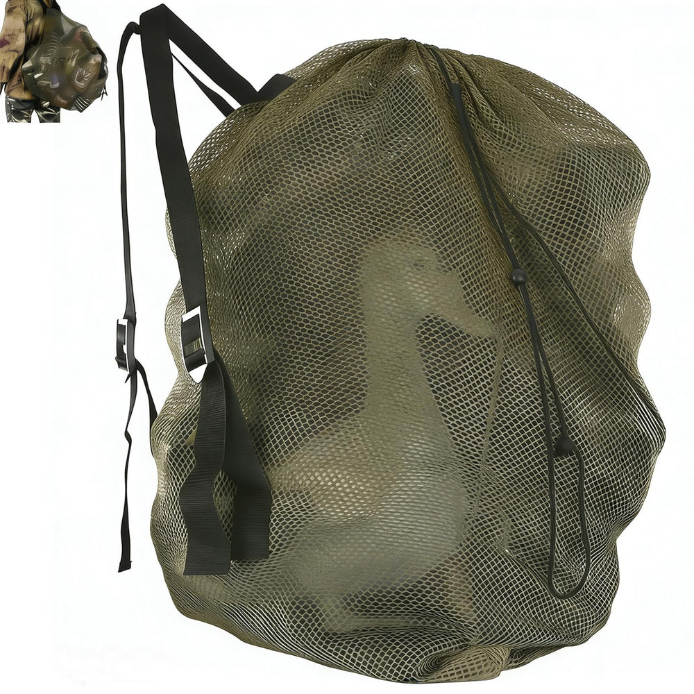 MOPHOEXII Decoy Bag in army green showing full capacity for multiple ducks.