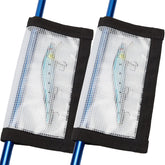MOPHOEXII lure wraps on rod show clear PVC for tangle-free deck storage.