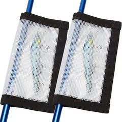 MOPHOEXII lure wraps on rod show clear PVC for tangle-free deck storage.