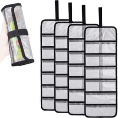 MOPHOEXII roll-up lure wrap with six pockets keeps tackle organized on the water.