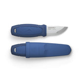 Morakniv Eldris blade close-up showing a durable edge for outdoor tasks.