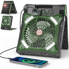 MORECORE solar camping fan front view for portable outdoor cooling on hikes