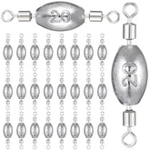 MorningRo 24-piece fishing weights with inner swivels, 3/4 oz, inline swivel set