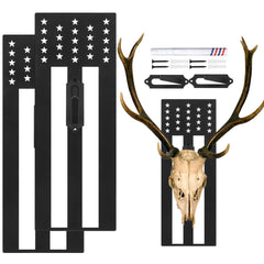 MorningRo deer skull mount flag backplate front view for bold wall display