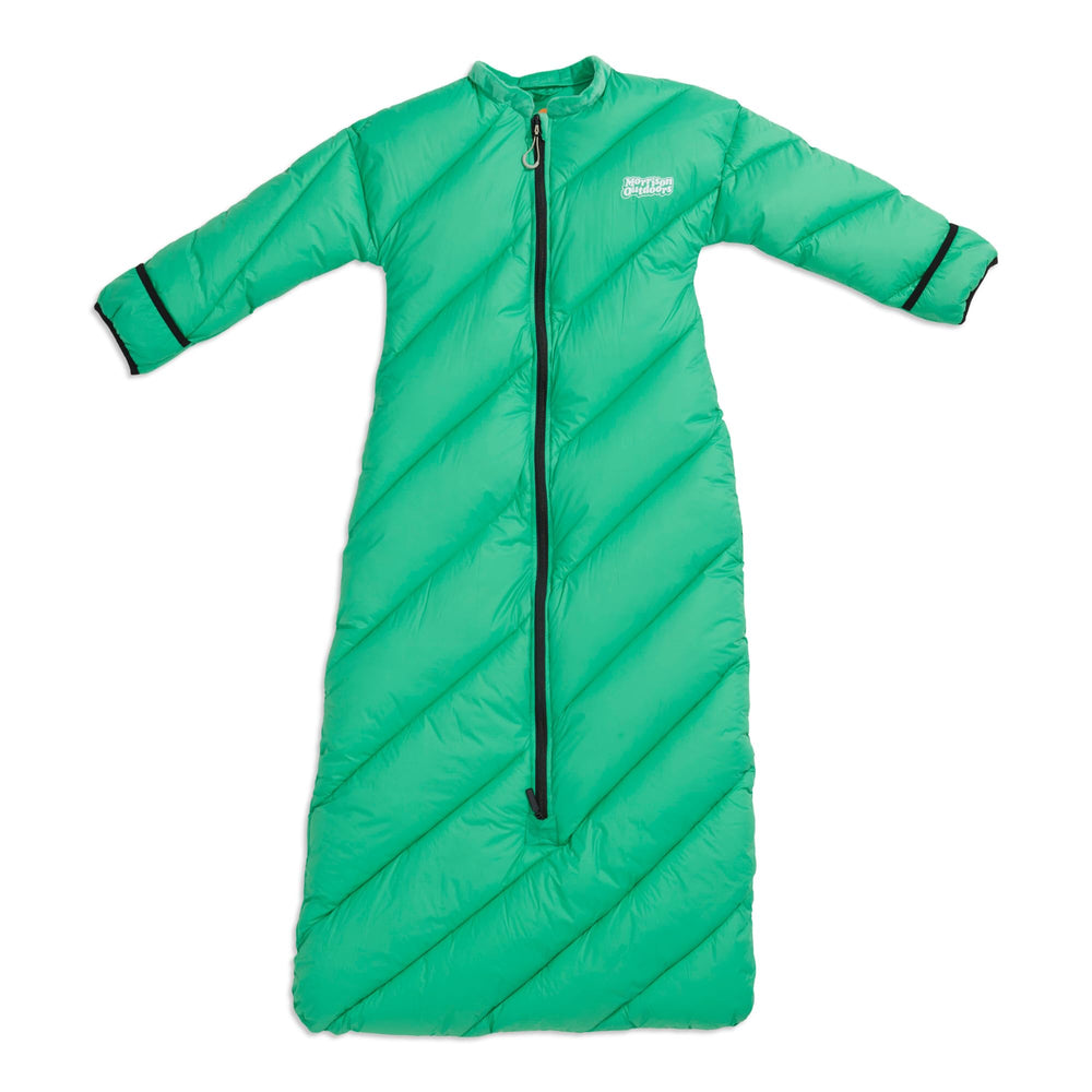 Morrison Outdoors Mighty Mo 40-degree kids sleeping bag with closed footbox keeps little campers cozy.