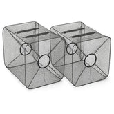 M.O.S Fish Minnow Trap collapsible frame enables quick setup.