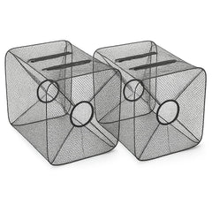M.O.S Fish Minnow Trap collapsible frame enables quick setup.