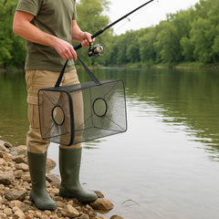 M.O.S Fish Minnow Trap nylon net captures small fish efficiently.