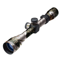 Mossy Oak 14004-S-BZ Blaze scope wrap on a rugged riflescope for camouflage