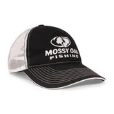 Front view of Mossy Oak Fishing Hat snapback with Hydroplex cooling fabric