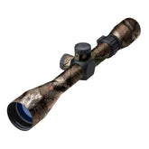 Mossy Oak Graphics camouflage scope wrap on a 50mm scope with bubble-free installation.