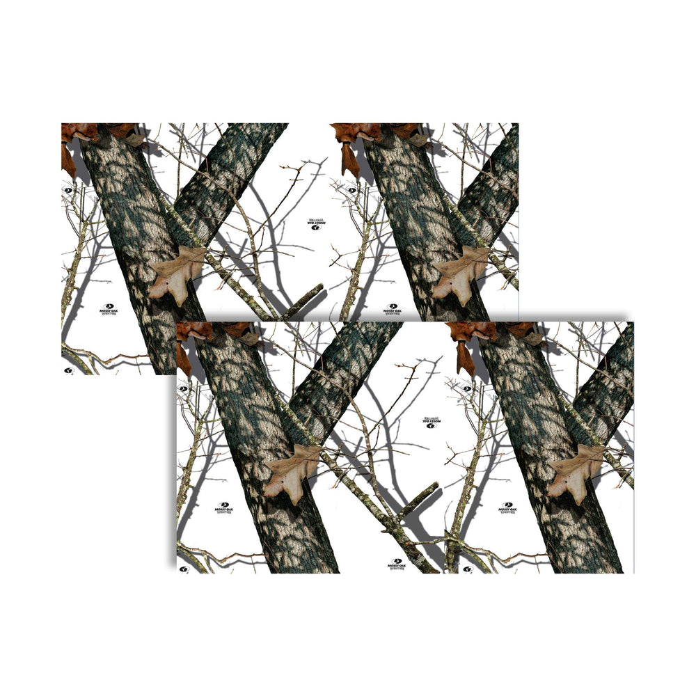 Mossy Oak Graphics winter camouflage gear wrap with matte finish reduces glare on hunting accessories.