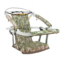 Close-up of Mossy Oak Original Bottomland camo on seat and armpads