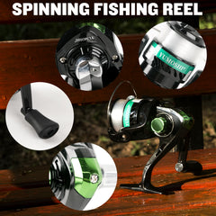Mouhike kid-friendly spincast reel with push-button design for easy use.