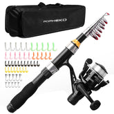 Mouhike telescopic rod and reel kit, ideal for beginners on outdoor fishing trips