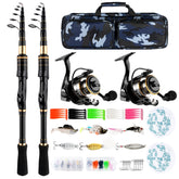 Mouhike telescopic fishing rod - carbon fiber, extended