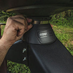 Close-up of Quick-Lock connection on Moultrie Gravity Feeder Kit