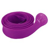 MOUMOUTEN braided mesh rod sleeve in purple protects fishing rods during transport.