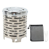 MOUMOUTEN outdoor heater with vented cover for even heat during camping.