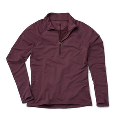 Mountain Hardwear Crater Lake Heavyweight Half Zip Blackberry front view with UPF 50+ sun protection for daytime trails.